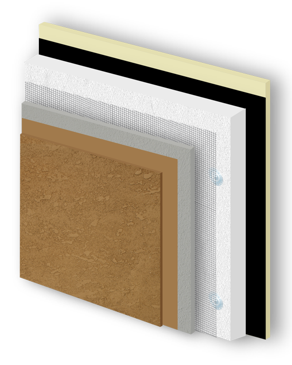 EIFS Image - AkroFlex Barrier System Cutaway